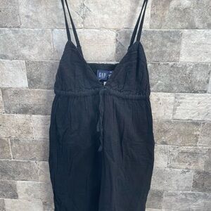 ❤️ GAP GAUZE TIE FRONT MINI BLACK BEACH DRESS SIZE XS NEW